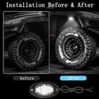 12 Pods Rock Lights Pure LED Lights for Car SUV Ambient Underglow Lights Waterproof Neon Trail Rig Lamp Lighting for Truck
