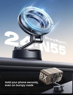 Lamicall for Magsafe Car Mount [70LBS Strongest Suction & Ultra Magnets] Phone Holders for Your Car, 360° Adjustable Suction Cup Phone Mount for Dashboard & Windshield Truck fit iPhone 17 Smartphone