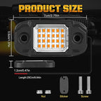 12Pods LED Rock Lights Amber 24led Chips Waterproof Neon Underglow Lighting Kit for Trucks SUV ATV Car