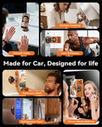 Upgraded Car Phone Holder for Magsafe [98+LBS Strongest Suction & 2400gf Magnetic] Vacuum Magnetic Phone Holders for Your Car 360° Adjustable Car Phone Mount for iPhone & Android Orange