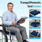 TranquilMoments U-Shaped Gel Memory Foam Seat Cushion, Wheelchair Cushion with Cooling Gel, Ergonomic Coccyx Cushion for Office Chair & Car,Relieve Tailbone Pain, Sciatica, Back Pain, Non-Slip Bottom