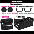 titiyiof Trunk Organizer For Suv & Sedan,Car Organizers and Storage, Waterproof Collapsible & Adjustable Straps,70L Sturdy Car Organization for Car Accessories, Tools,Sundries (Black B, Large-A)