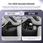 LUWU Low Center Console Organizer Compatible with 2026 Hyundai Palisade Accessories Palisade LX3 2026 Accessories Armrest Console Organizer Armrest Lower Storage Tray (Only for 7-Seat)