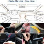 RGB Car Interior Light Strip with App & Voice Control, 16 Million Colors Music Sync LED Ambient Lighting Kit for Car Dashboard, Door, Skylight