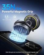 Baseus Vacuum 15W for Magsafe Car Mount Charger, 119LBS Suction Cup 720° Adjustable Magnetic Car Charger Phone Holder, Foldable Cell Phone Holder with Reusable Washable Gel for Car & for 17to13 iPhone