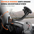 APPS2Car for Heavy-Duty MagSafe Truck Phone Mount, 4.33" Extra Large Vacuum Suction Cup, 20 Strong Magnets, Ultra-Stable Double-Rib Long Arm, Magnetic Phone Holder for Pickup, Semi Trucks, Tractor