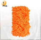 HARFINGTON Car Wash Sponge 9.1" x 4.7" Chenille Microfiber Mitt Scratch-Free Absorbent Scour Scrubber Cleaning Sponge for Washing Detailing on Cars, Trucks, SUV, Boats, RVs, Orange