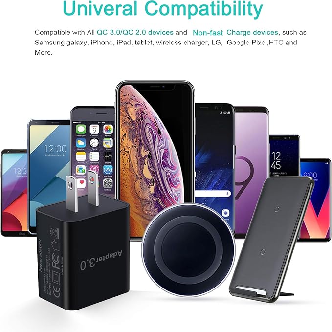 USB Wall Charger, Besgoods 5V 3A Fast Charging Block 3.0 Power Adapter 18W Compatible with Wireless Charger iPhone 16 15 14 Pro Max Galaxy S25 S24 S23 22 21 20 A03s Android Camping Fan Sun Lamp, 2Pack