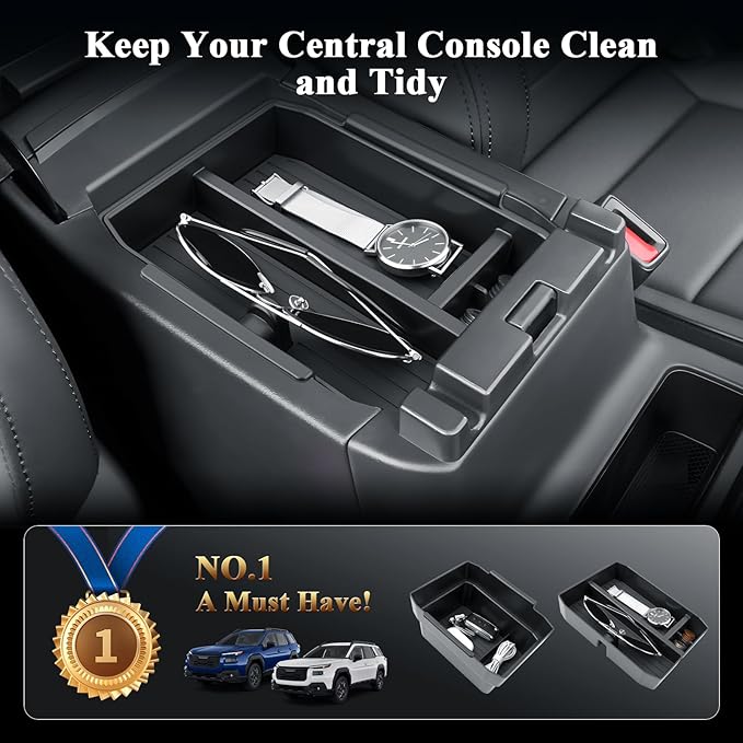 BIBIBO 4Pack for 2026 Subaru Outback Center Console Organizer 2026 Subaru Outback Console Armrest Tray(Double Layer)+Cup Holder +Central Storage Mat 2026-Outback Insert Organizer Tray