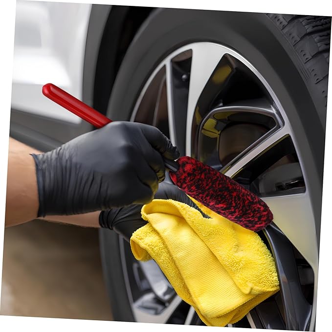 PRETYZOOM 12pcs Car Wheel Cleaning Brushes Set Flexible Bendable Tire Soft Bristles for Safe and Auto Cleaning and Design for Brake Dust Removal