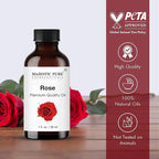 Majestic Pure Essential Oil with Glass Dropper - 100% Pure and Natural - Essential Oils for Diffuser, Aromatherapy, Soap and Candle Making, Rose Essential Oil, Rose Oil, 1 Fl Oz