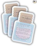 Car Oil Hanging Diffuser Instruction Care Card | 50 Pk 2x3” inches Wooden Bottle Die Cut Shape of Reed Diffuser Oil Bullet Warning Labels Scent for Clients Care Business Cards DIY