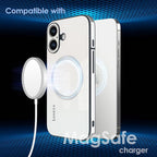 Guppy Compatible with iPhone 16 Plus Case Magnetic, with Full Camera Lens Protector [Compatible with MagSafe] Scratch Resistant Gradient Glass Back Cover Phone Case-White