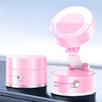 JingJinYY Vacuum Suction Magnetic Phone Holder, 2025 Upgraded Foldable and Retractable Magnetic Mount, A Movable Vacuum Suction Cup Car Phone Stand for Cars/Gyms/Mirrors/Smooth Surface (Pink)