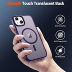SUPFINE Magnetic for iPhone 15 Case (Compatible with MagSafe) (Military Grade Drop Protection) Slim Translucent Matte Shockproof with Anti-Fingerprint Phone Case, Dark Purple