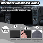 Car Screen Cleaner, 4.1''×4.1'' Microfiber Dashboard Wipes, Square Microfiber Cloth, Car Display Wipes,Vehicle Screen Cleaner Tool universal for Car Dashboard Car Display Car Interior Tools (Black)