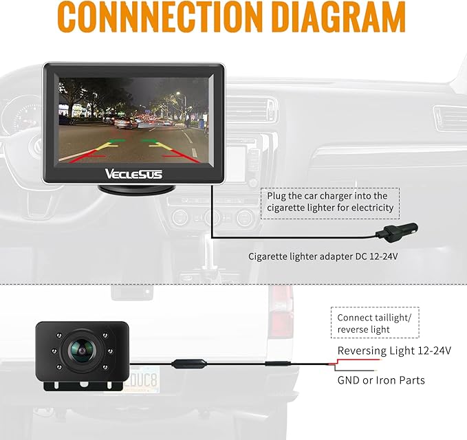 Wireless Backup Camera Systems WM1 high Definition 1080P Night Vision 4.3inches Monitor Wireless Rear View Camera for Cars sedans s-u-vs Pickups Vans