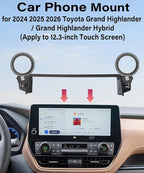 Magnetic Car Phone Holder for Toyota Grand Highlander/Grand Highlander Hybrid 2024 2025 2026 Accessories Apply to 12.3 Inch Screen Fixed Clip MagSafe Passenger Cell Phone Mount