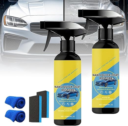 Nano Quick Coat Restore, 2026 Advanced Automobile Quick-Acting Coating Agent, Quick Effect CoatingAgent Spray with Dust Proof and Glazing Effects Long-Lasting Car Showroom Gloss