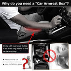 T TGBROS Car Armrest Box for 2002-2008 Honda Fit Jazz Hatchback(Not Fit The Sedan Model) Storage Center Console Double Layer 7 USB Ports Armrest Organizer Box (All Black)