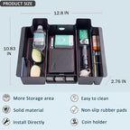 TOPINSTALL Red Center Console Organizer Compatible with 2019-2022 Silverado/Sierra 1500 and 2020-2023 Silverado/Sierra 2500HD 3500HD, Armrest Full-Size Tray (Full Console w/Bucket Seats ONLY)