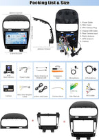 CAMECHO 4G+128G Car Radio Stereo for Dodge Journey 2012-2019 with Wireless Carplay Android Auto Android 15 Radio 9" 1280 * 720 Touch Screen Head Unit with GPS Bluetooth WiFi FM RDS Backup Camera
