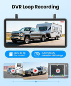AUTO-VOX Solar Wireless Backup Camera: 7.2" HD Split-Screen DVR Recording, Dual Antenna Signal Upgrade, 3-Minute Easy Install, 1080P Color Night Vision Back Up Camera for Car, Truck, Camper, Trailer