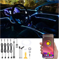 4 m Optic Fiber Car Ambient Lighting Kit Bluetooth App Control 64 Colors Multicoloured Music Interior Lighting Kit 12V 1W