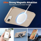 SUPFINE Magnetic for iPhone 17e Case/iPhone 16e Case (Compatible with MagSafe)(Military Grade Drop Protection) Slim Translucent Matte Shockproof with Anti-Fingerprint Phone Case 2025,Desert Gold