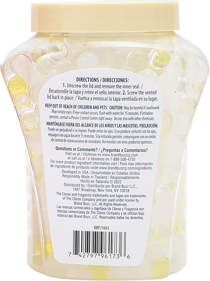 Clorox Fraganzia Crystal Beads Air Freshener, Long Lasting Room Deodorizer and Odor Eliminator Gel Beads to Freshen Home, Car, or Office, Coconut Colada Scent, 12 Fl Oz