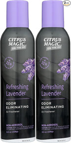 Citrus Magic On The Go Odor Eliminating Air Freshener Spray for Auto, Refreshing Lavender, 8-Ounce, Pack of 2