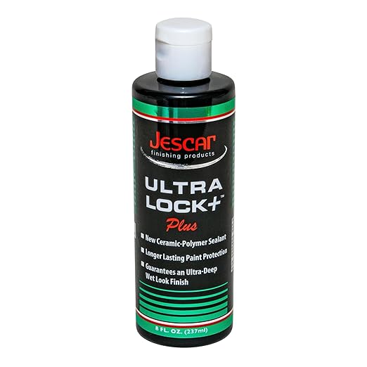 Jescar Ultra Lock + - 8oz | SiO2-Infused Advanced Polymer Sealant for Long-Lasting Paint Protection and High Gloss Finish – UV Protection, Easy Application, Safe for Cars, Boats, RVs, and Motorcycles
