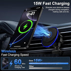 15W MagSafe Car Mount Charger Samsung Android Wireless Car Charger for Samsung Galax S26 Ultra/Z Fold Flip 7/S25 Ultra/S24 FE/S23,Magnetic Air Vent Phone Holder Fast Charging for iPhone 17e,Pixel 10A