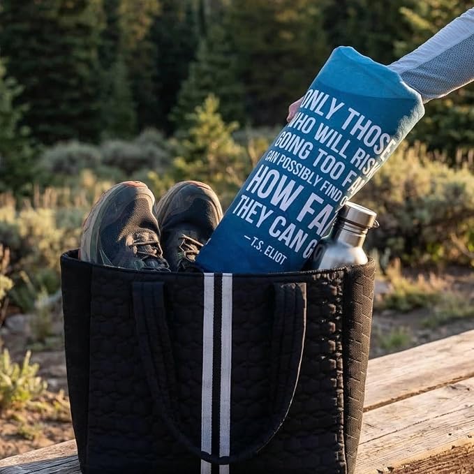 Gone For a Run Car Seat Towel Cover – Hooded Moisture-Wicking Microfiber Seat Protector – 30" x 60" – for Runners and Outdoor Enthusiasts – Only Those Who Risk Going Too Far