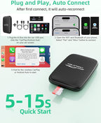 5-in-1 Wireless Android Auto & Carplay Adapter, Wireless CarPlay Adapter Support Netflix/YouTube/TF, USB-A/USB-C Cables, Convert Wired to Wireles Apple Dongle, Magic Video Box Car Play for iPhone