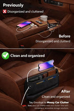 Premium Car Seat Gap Organizer with Storage Pocket – Soft Durable Material, Prevents Phone, Keys & Small Items from Falling, Universal Fit for Car, Truck & SUV, Black