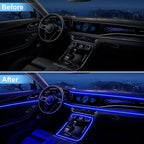 Interior Car LED Lights with Wireless APP/RF Remote Control, RGB 6 in 1 Ambient Lighting Kit with 315 Inches Fiber Optic,16 Million Color Neon Strip Inside Sync to Music,Car Decorations Accessories