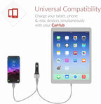 Crave CarHub 54W 4 Port USB Car Charger, Qualcomm Quick Charge 3.0 - Black