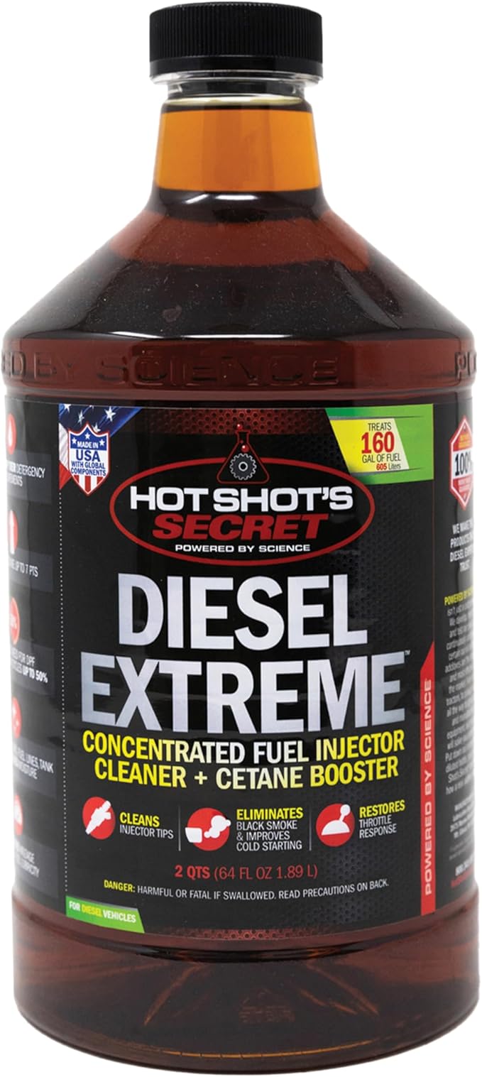 Hot Shot's Secret Diesel Extreme 64 oz – Treats 160 Gallons – Concentrated Diesel Fuel Additive, Fuel System Cleaner and Injector Cleaner, Restores Engine Performance