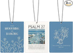 Blue Floral Christian Car Air Freshener, Bible Verses Air Freshener Hanging 3 Pcs for Cars Closet Drawer or Books, Religious Christian God Car Accessories Mirror Decor for Women