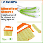 3Pcs Window Venetian Blind Cleaner Duster Tool, 2Pcs Washable 7 Fingers Dusting Cleaner and 1Pc Air Vent Cleaner, Venetian Washable Mini Handheld Brush for Air Conditioner Vents, Fans Vents