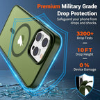 SUPFINE Magnetic for iPhone 12 Pro Max Case(Compatible with MagSafe)(Military Grade Drop Protection) Slim Translucent Matte Shockproof with Anti-Fingerprint Phone Case,Cangling Green