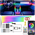 Acrylic Interior Car LED Strip Light with APP Remote Control,175 inches 10 in 1 RGB Dreamcolor Neon Strip Fiber Optic LED Ambient Lighting Kits,RGB Music Lights Sync for Inside car Decorations