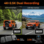 12" Mirror Dash Cam, 4K UHD Front and 2.5K Rear View Dash Camera for Car, with ADAS BSD LCA Smart Mode, GPS, G-Sensor, Loop Recording, Parking Monitor, Voice Control, 5.8GHz WiFi