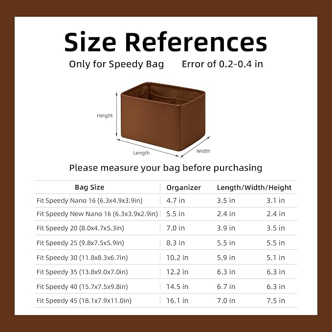 DGAZ Silk Purse Organizer Insert Fits LV Speedy 16/20/25/30/35/45 bags，Silky Smooth Bag Organizer，Luxury Handbag & Tote Shaper（Gold，SP20）