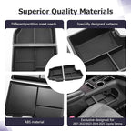 LUWU Lower Center Console Tray Storage Box for 2021 2022 2023 2024 2025 2025 Toyota Sienna Accessories Console Bottom Organizer ABS Material Interior Black 2-Pack (Not Fit w/Refrigerator)