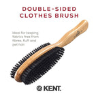 Kent CC20 Cherry Wood Double-Sided Clothes Brush and Lint Remover for Cashmere, Wool, and Silk - Sweater Fuzz Remover, Suede Brush, and Lint Brush for Pet Hair