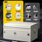 MIKKUPPA Car Trunk Organizer - 65L Collapsible Trunk Organizer with Lid, Sturdy Car Storage for SUV Auto Truck Van with Adjustable Straps and Non Slip Bottom (White)