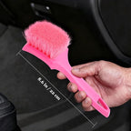 Carpet Brush, Anti-Deformation Medium Soft Nylon Bristles, Scratch-Free High Toughness Pink Scrub Brush for Car Interior Detailing, Upholstery, Leather Seats, Floor Mats, Tires & Home