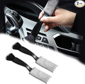 Double Head Brush for Car Clean 2PCS,Car Brushes for Detailing Interior,Car Detailing Brushes Exterior,Soft Car Detailing Brush(Double Head-Black,2Pack)